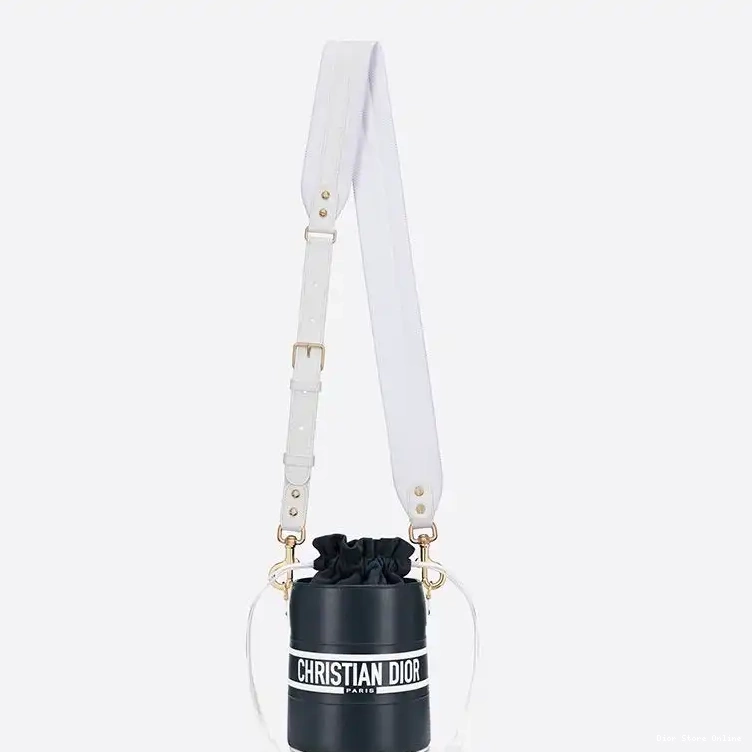 Cheap Dior Smooth Bag Small Vibe Bucket Calfskin Blue 0416 Hot Sale